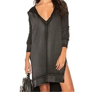Free people gray burnout hoodie tunic